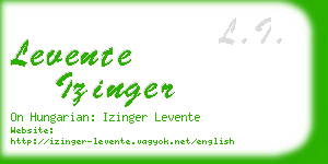 levente izinger business card